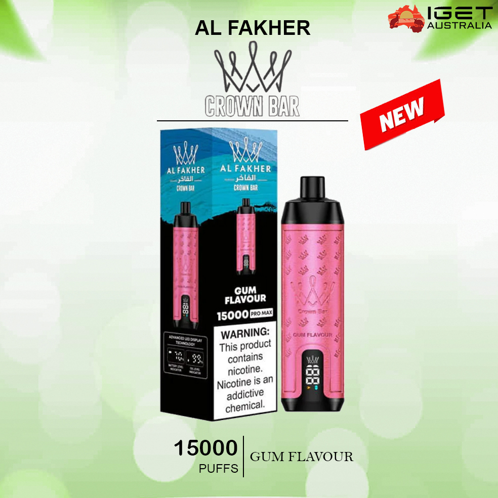 ALFAKHER CROWN BAR – GUM FLAVOUR – 15000 PUFFS